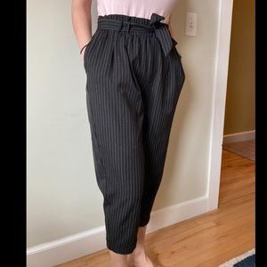 Pinstripe Black Trousers